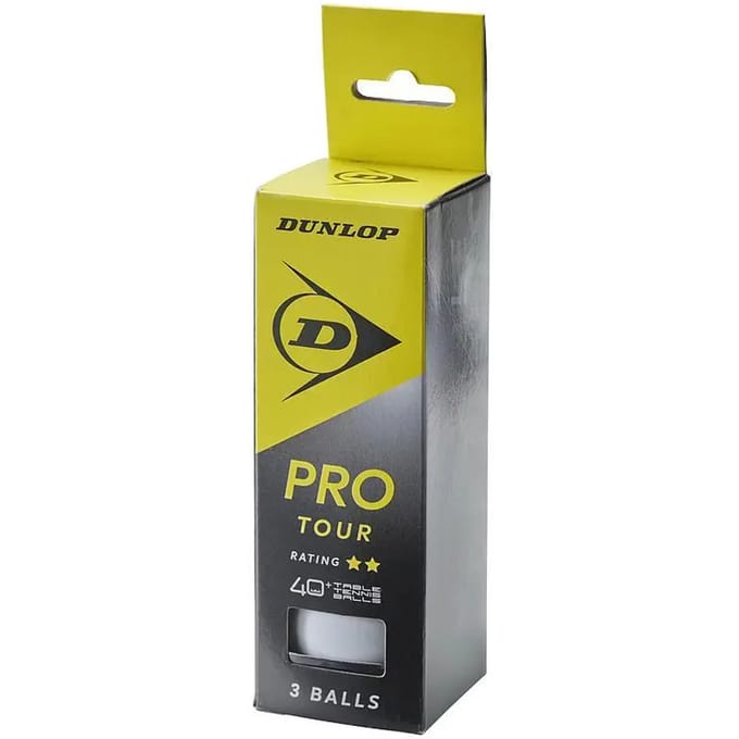 Doos met 3 tafeltennisballen Dunlop 40+ Pro Tour