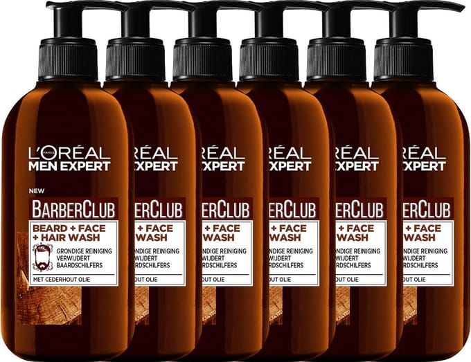 L’Oréal Paris Men Expert BarberClub beard 6 x 200 ml - Voordeelverpakking