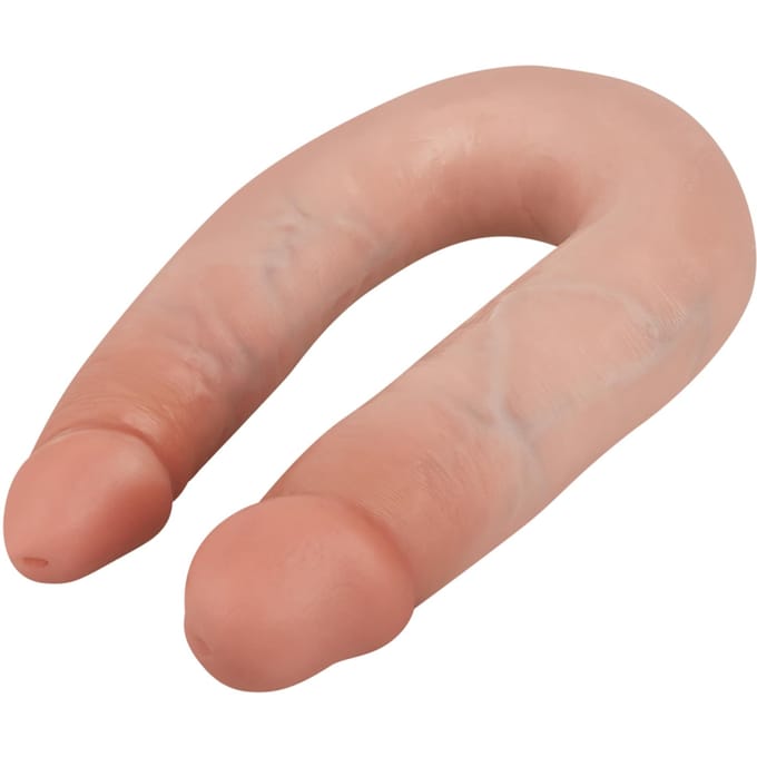 King Cock U-Shaped Double Trouble Dubbele Dildo Medium - beige