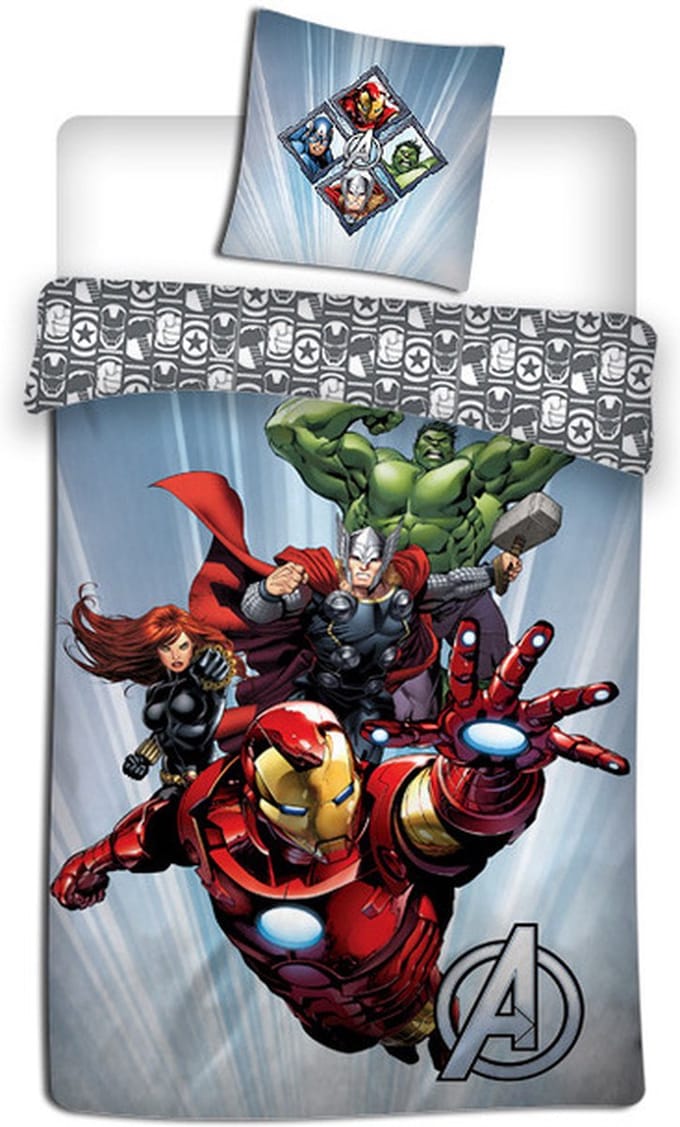 Marvel Avengers Dekbedovertrek De Hulk, Black Widow, Iron Man en Thor - 140 x 200 cm - Polyester