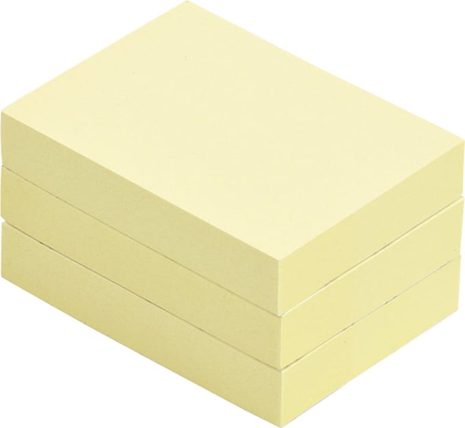 Memoblok Quantore 38x51mm geel 3 stuks