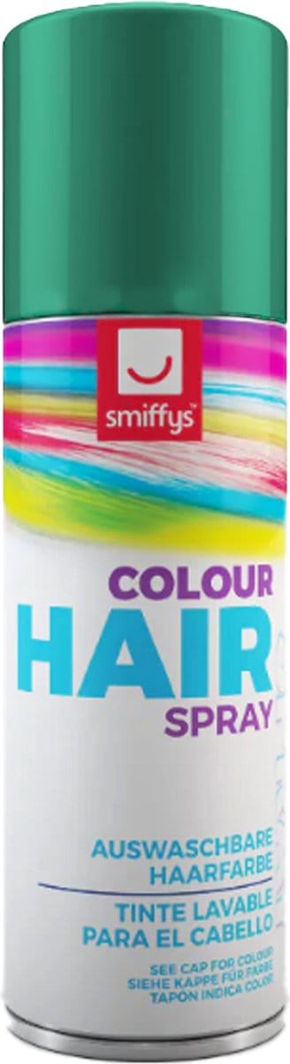 Smiffys carnaval haarverf - groen - spuitbus - 125 ml - haarspray