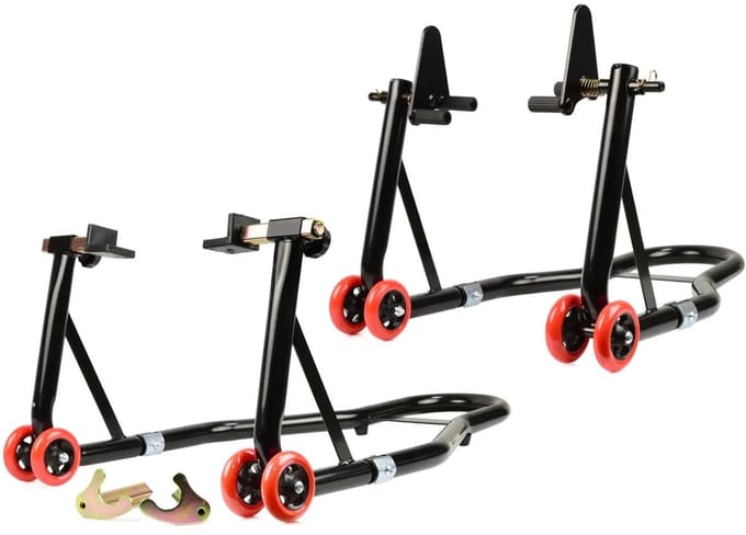 GEKO Motorstandaardenset - Versterkte Stalen Constructie - Voor en Achter - 270 kg Draagvermogen