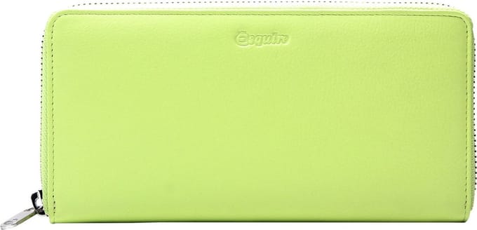 Esquire Leren Portemonnee Viktoria Zip Around Wallet Sharp Green Lichtgroen