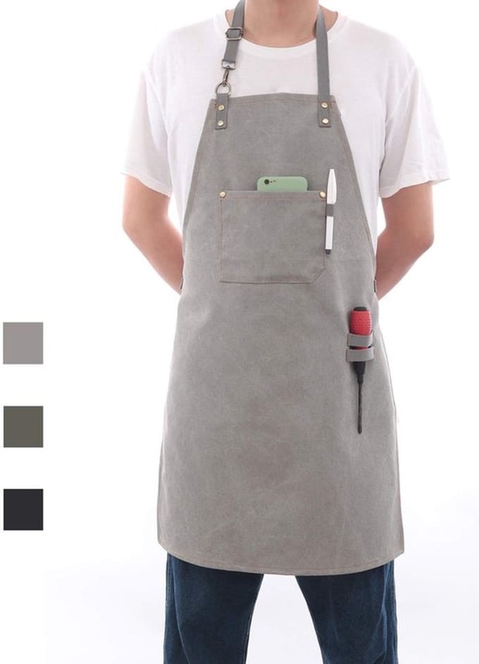 Allecto - Canvas schort - zware werkschort - snelsluiting - grijs