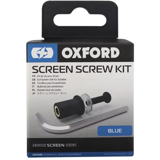 Set van 8 geanodiseerde motorhelm vizier schroeven Oxford M5