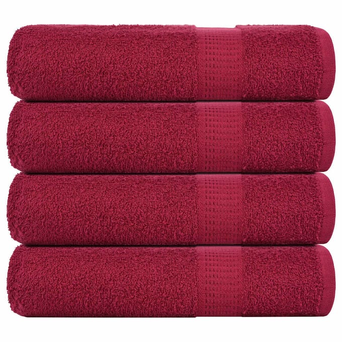 vidaXL - Badhanddoeken - FROGN - 4 - st - 100x150 - cm - 360 - g/m² - bordeaux