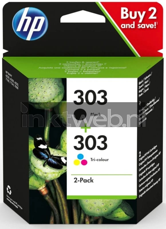 HP Inktcartridge 303 (3YM92AE) Zwart + 3 kleuren Multipack
