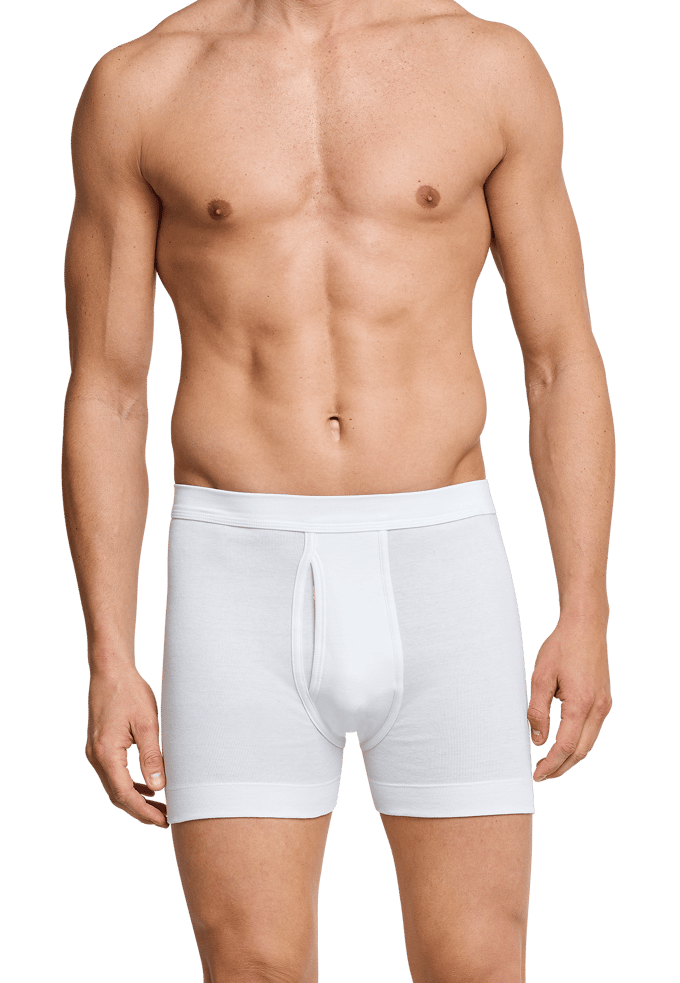 Schiesser Cotton Essentials Short met gulp - Heren Onderbroek wit