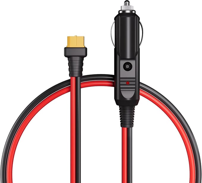 AFERIY Sigarettenaansteker naar XT60 Laadkabel 1M – 12V Autolader voor Power Stations RC Auto’s Drones