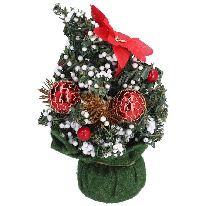 Kunstkerstboom Mini Exquise Schattig Heldere Kleuren Desktop Innovatieve Kerstboom red