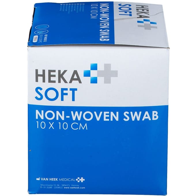 Hekasoft Kompres Ongeweefd Steriel 10x10cm 100 Compressen