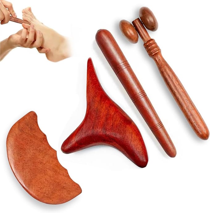 Premium Massageset Houten Tools voor Lichaamsmassage, Nek, Benen en Rugverlichting