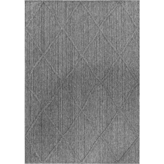 Buitenkleed, boho-design, grijs, geschikt voor terras, balkon of keuken, polypropyleen achterkant, afmeting: 80 x 150 cm
