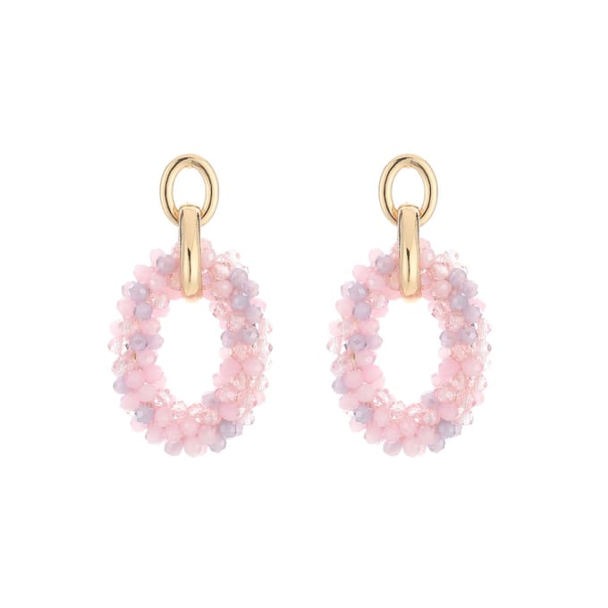 Bijoutheek Oorknoppen kralen hoop Roze