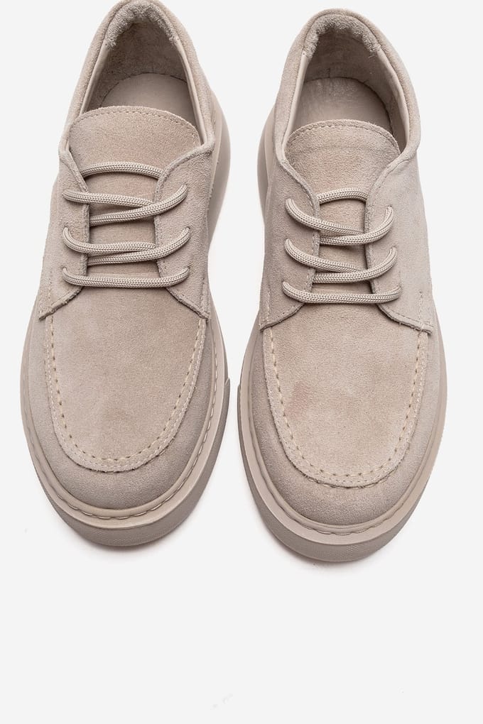 Mareon Leren Veterschoen Sneaker