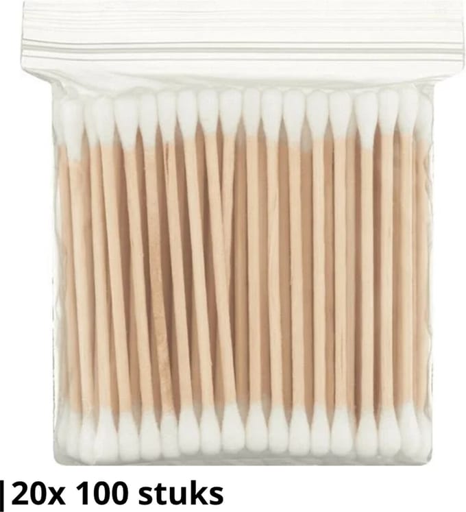 Knaak Wattenstaafjes - Bamboe - 20 x 100 stuks - Ideaal voor Make-up - 7.5cm