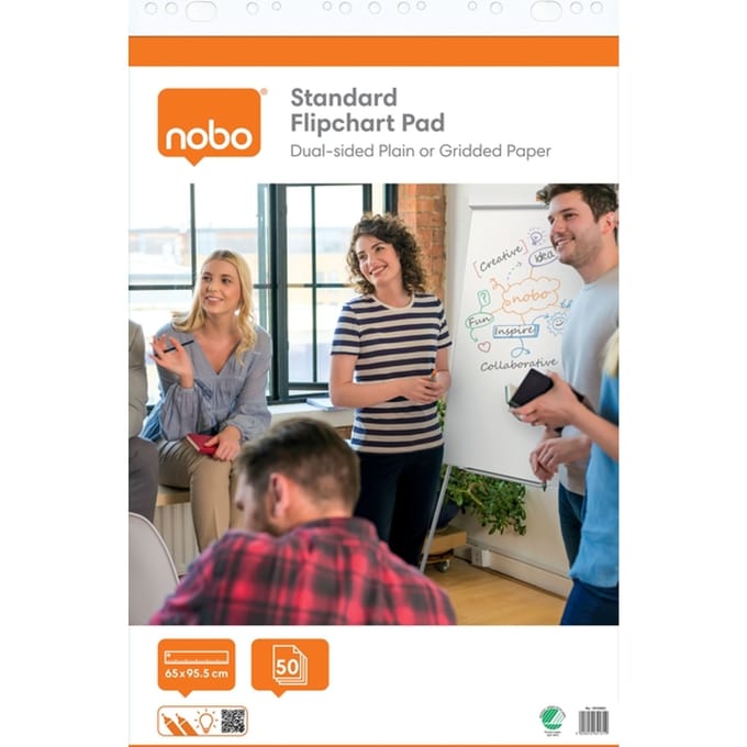 Flipoverpapier Nobo standaard 65x95cm dubbelzijdig plano 50vel