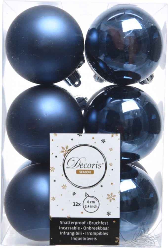 Cosy&Trendy kerstballen - 12 stuks - 6cm - kunststof