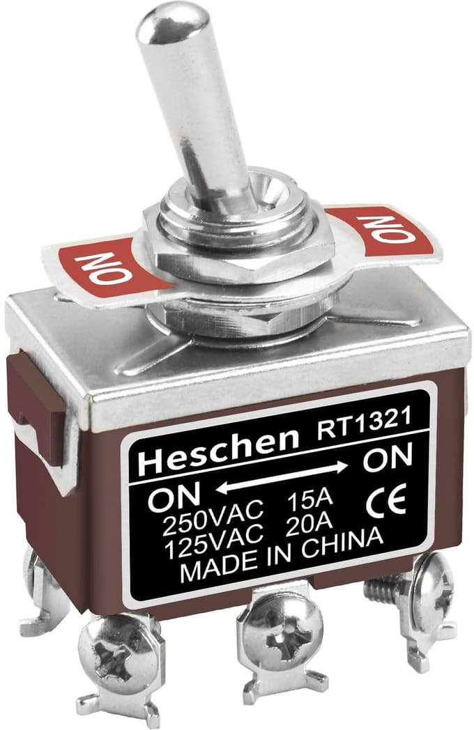 Store_9 - Toggle Switch - Betrouwbaar en duurzaam - 12 mm montagegat - On/On schakelaar - Ideaal voor panelen - 250V AC