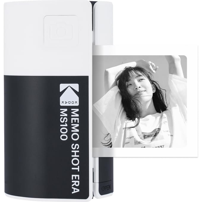 KODAK Memo Shot ERA Speelgoedcamera & Fotolabelprinter met 1 Rol Wit (Camera + 1 Rol)