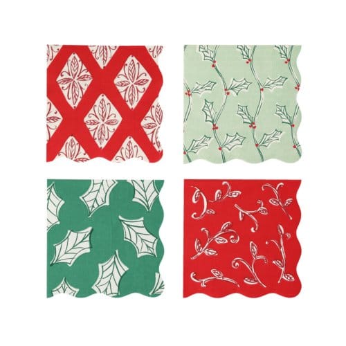 Meri meri kerst - servetten small block print