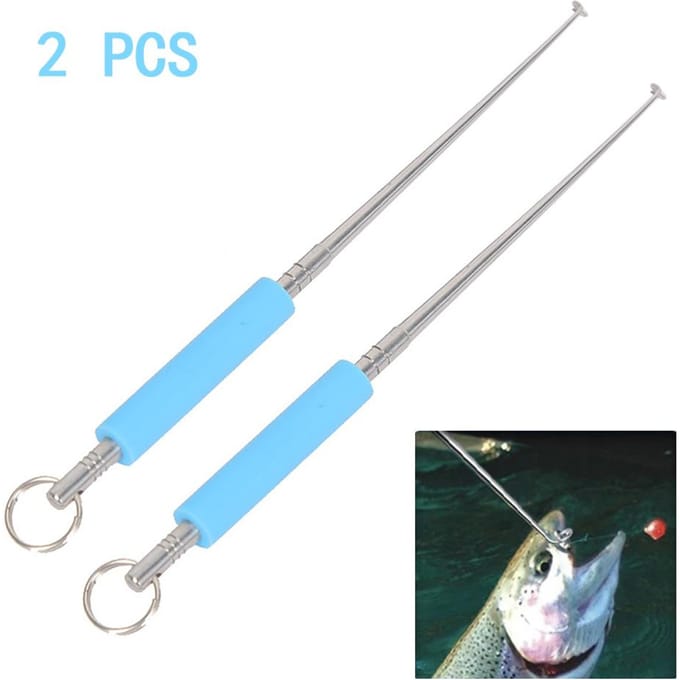 2 Pièces Extracteur d'hameçon de pêche en acier inoxydable avec poignée pour poisson bleu