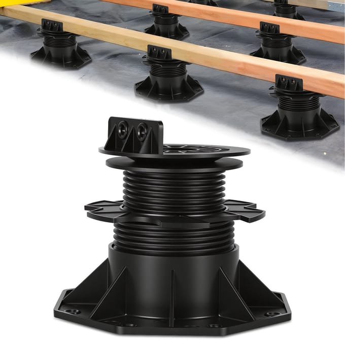 Balkendragers 75-145mm Verstelbaar In Hoogte Matte Afwerking Hellingsverstelling 0-5% Voor Houten Vloeren Constructie 100stuks