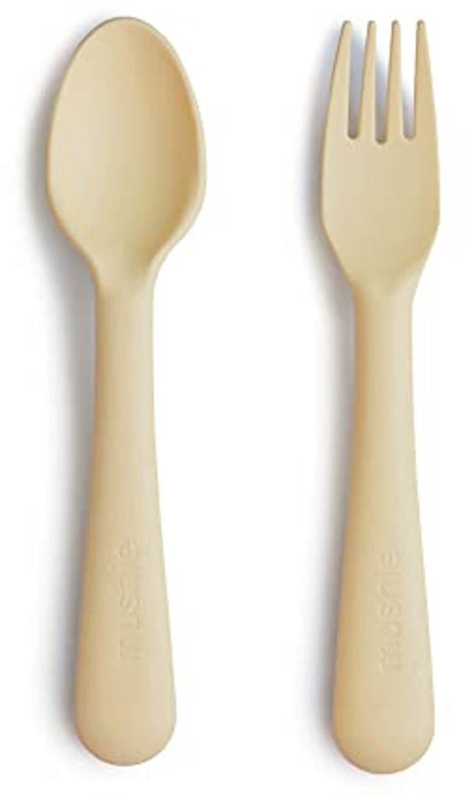 Fork and Spoon Set for Kids - Reusable Cutlery - Microsafe & Dishwasher Safe - Easy to Hold - Made in Denmark