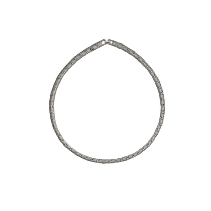 Behave - Korte choker ketting zilverkleur, glanzend en mat - 40 cm