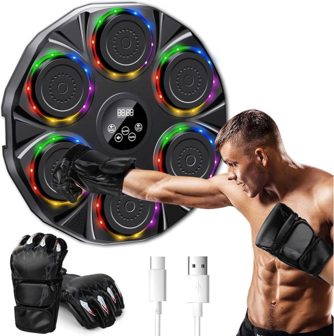 White-label® Boxing Machine - Boksbal - Bokszak met Muziek - Zwart