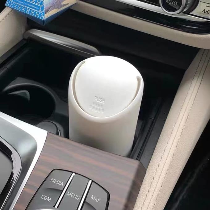 Auto Auto Prullenbak Auto Afvalbak Silicone Afval Stof Koffer Houder Afvalbak Auto Organizer Opbergdoos auto-accessoires wit