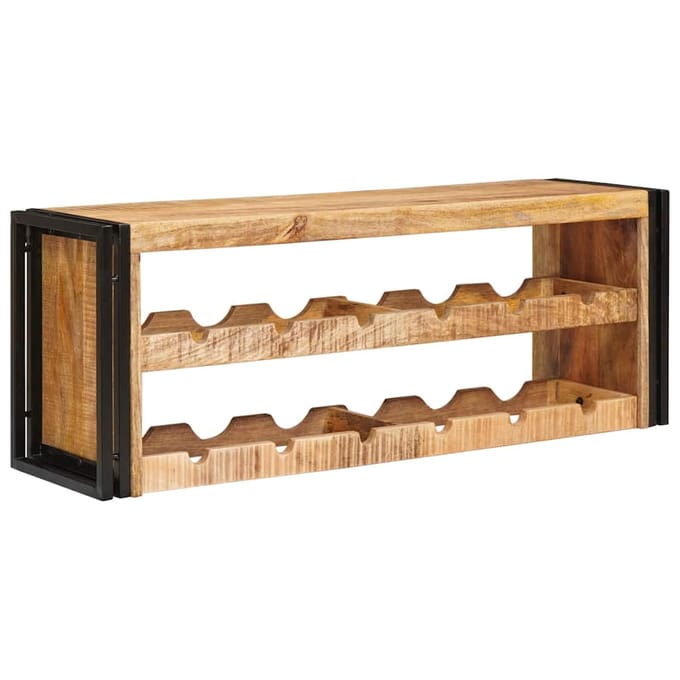 vidaXL - Wijnrek - Bruin - 100 - x - 45 - x - 33 - cm - Massief - Ruw - Mango - Hout