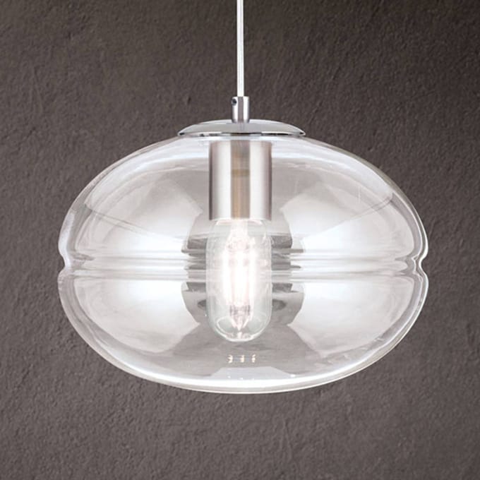 ORION Hanglamp Richard, metaal nikkel, glas helder