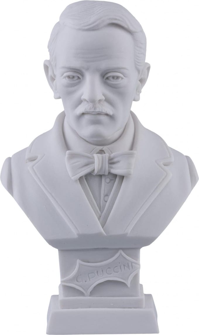 Music Gifts - Albast borstbeeld Puccini - 11 cm