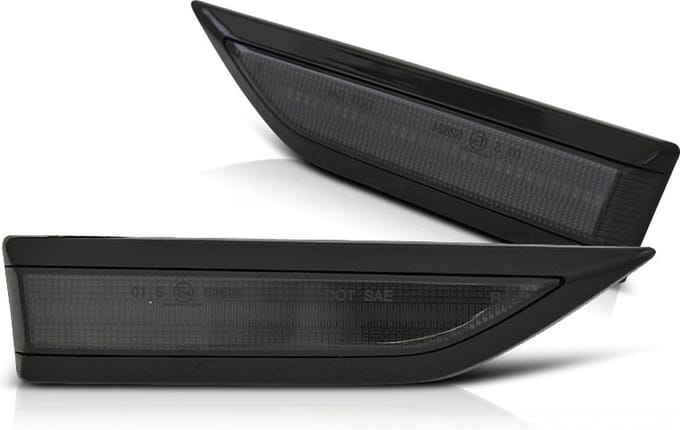 Zijkant knipperlichten - voor VW CADDY 15-20 - ZWART SMOKE - LED