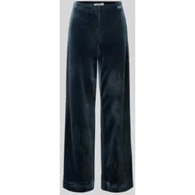 Wide leg stoffen broek in fluweellook, model 'Kelita'