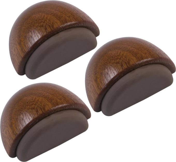 AMIG Deurstop/deurmagneet - 3x - D48mm - zelfklevend - hout