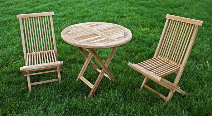 Teak Klaptafel Rond 80cm AB Grade Teakhout FSC
