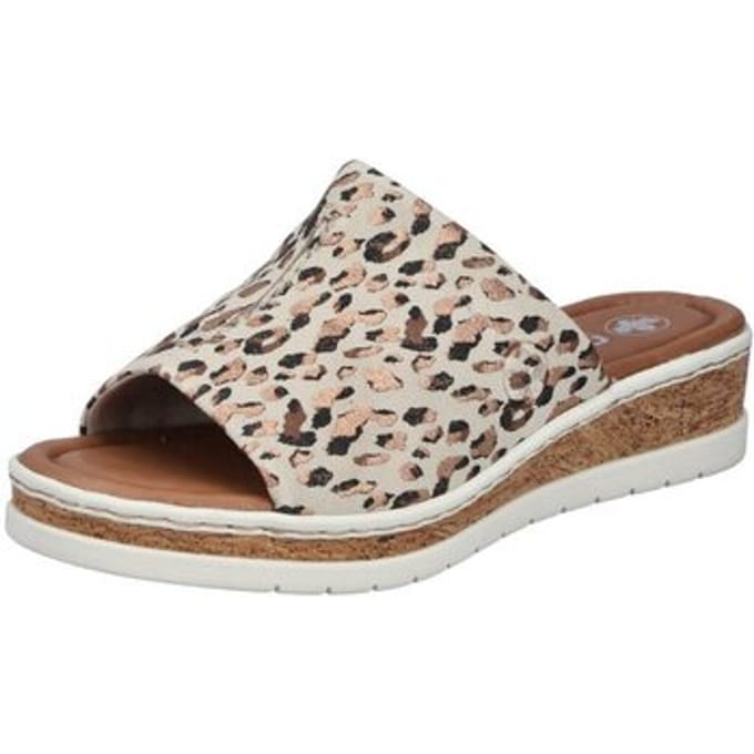 Rieker Leopard beige Slipper Synthetisch H-Leest - Maat 37