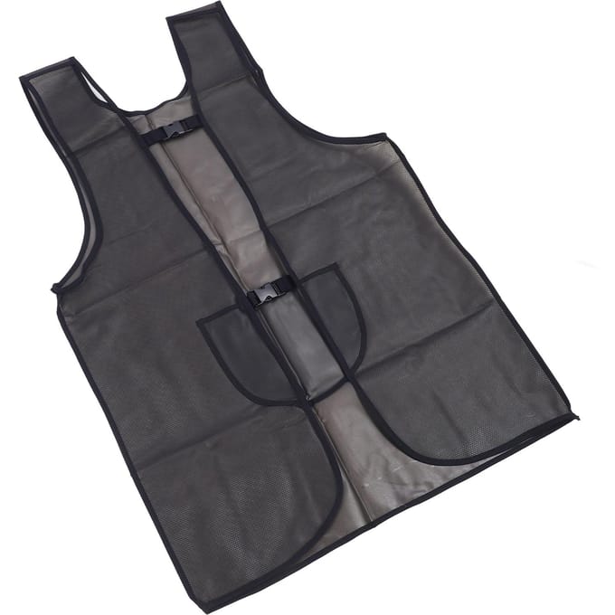 Tablier de Coiffeur Grande Poche Imperméable PU Sangle Réglable Tablier de Coiffeur pour Salon Cosmétologie black