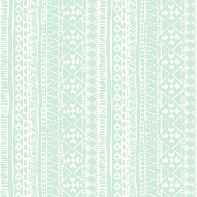 behang Peel and Stick Tribal 503 cm vinyl lichtblauw