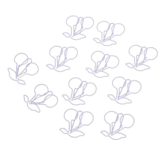 50 Pièces Trombone Forme Cerise Violet Mignon Antidérapant pour Marque-page Bureau Document Fichier gray