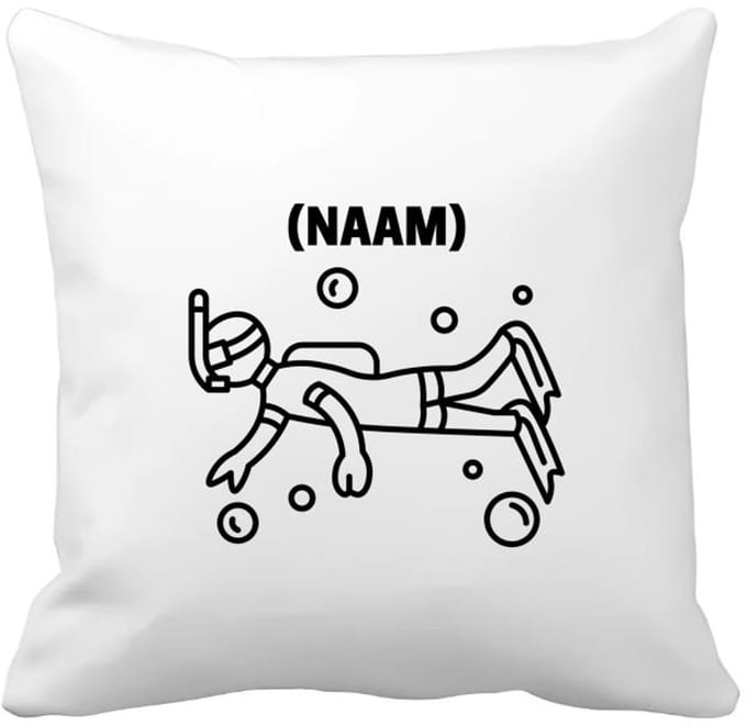 Akyol - duiken met eigen naam Kussen hoes - Zwemmen - duiker - sport - 40 bij 40 cm