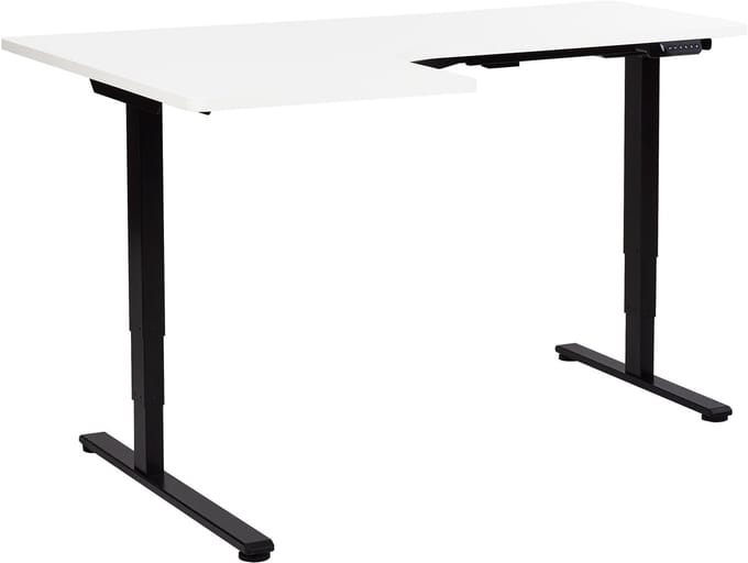 DESTINES - Elektrisch bureau - Zwart/Wit - Linkszijdig - Vezelplaat