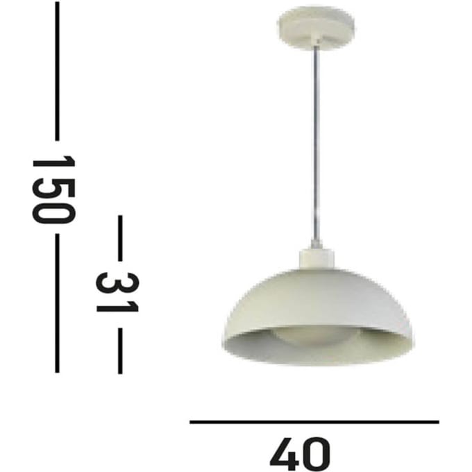 Searchlight Hanglamp Mars, crème, Ø 40 cm, staal