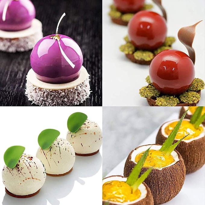 3D bolvormige siliconen mal, mousse cake bakvorm, bakcake siliconen mal white
