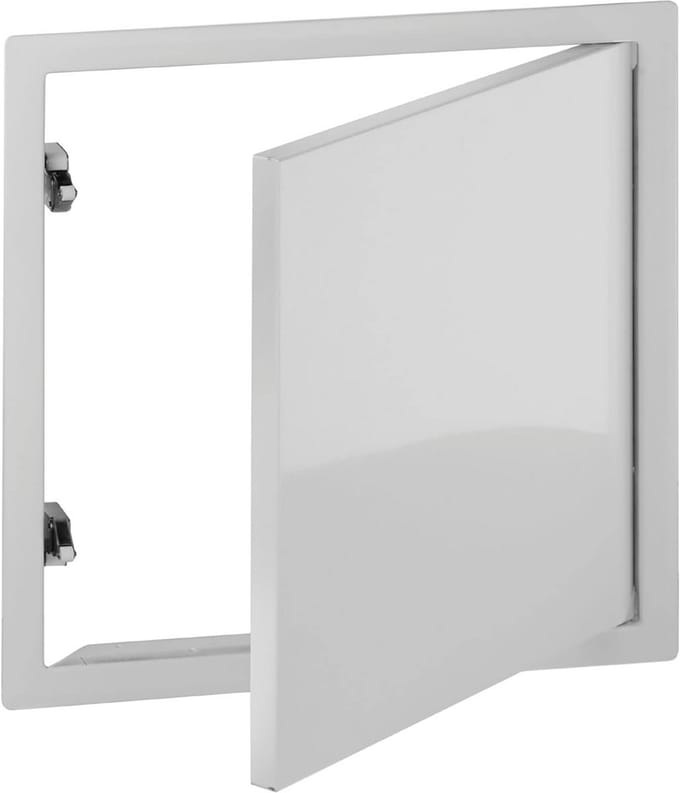 Inspectiedeur 40 x 40 cm - Wit, Plaatstaal met Veersluiting