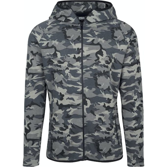 Urban Classics Interlock Camo Zip Jacket Dark Camo Maat: S | Legerjassen Outlet | Unisex | Bruin