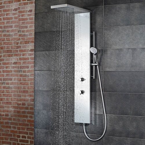 HSK Lavida Plus shower panel with surge function, wall mount. 1900017-glass white